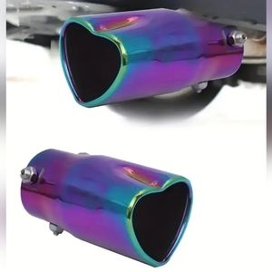 2.5 Inch Universal Car Exhaust Muffler Tip Heart-Shaped Stainless Steel Pipe